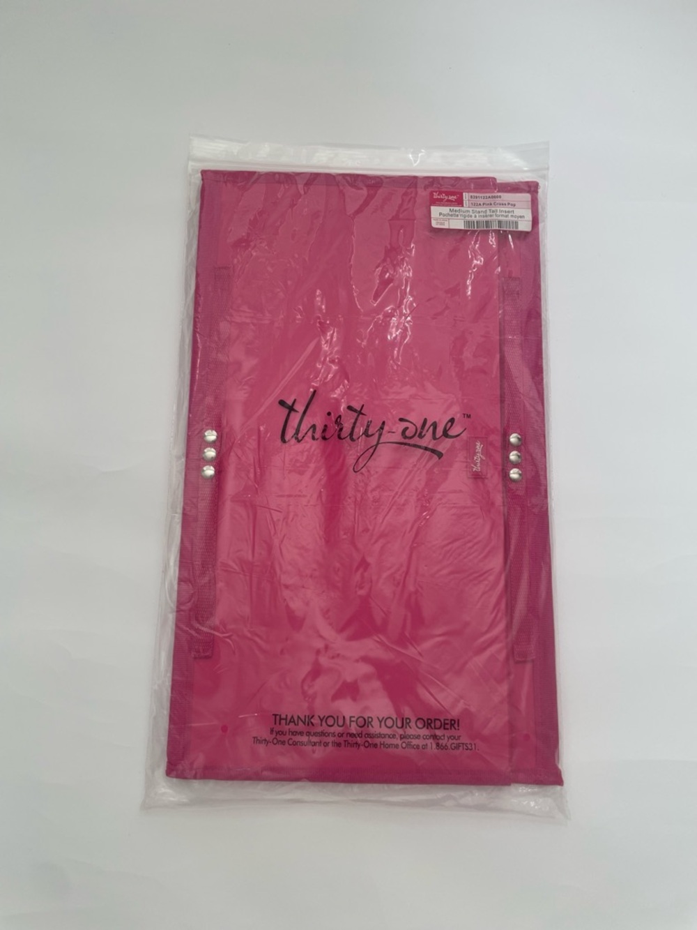 Thirty One Medium Stand Tall Insert Pink Cross Pop New Tote Bag Organizer NIB - Picture 2 of 9